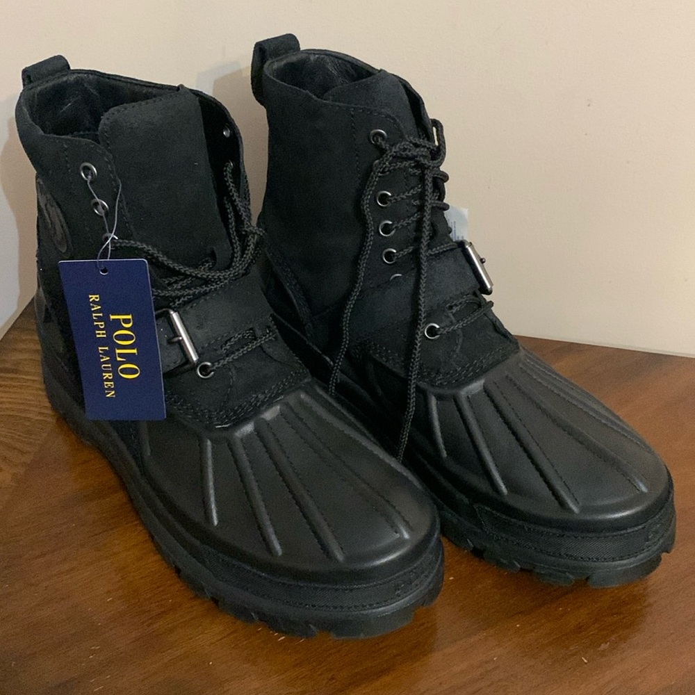 NWT POLO RALPH LAUREN OSLO WINTER BOOTS WATERPROOF Leather black SHOES sz 10.5D